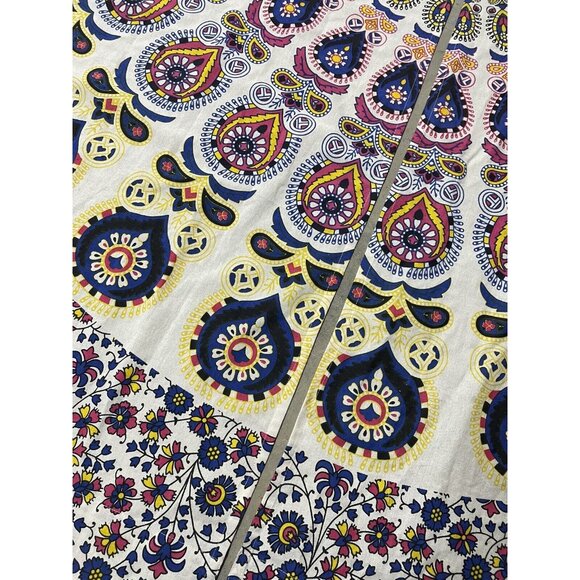 Curtain Panels Mandala Floral Pink Yellow Blue Large Colorful Boho Decor - Picture 4 of 11